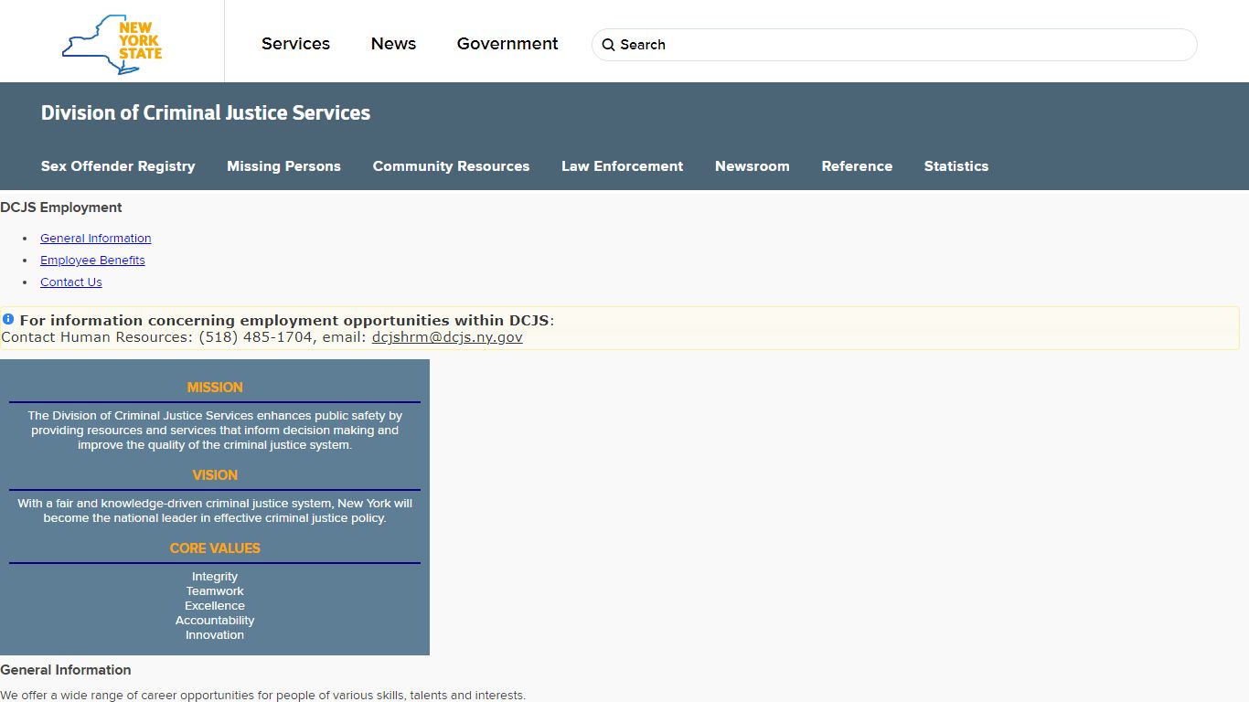 DCJS Jobs, Employment, Careers, and Internships - NY DCJS